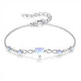 925 Sterling Silver Infinity Heart Birthstone Bracelets for Women