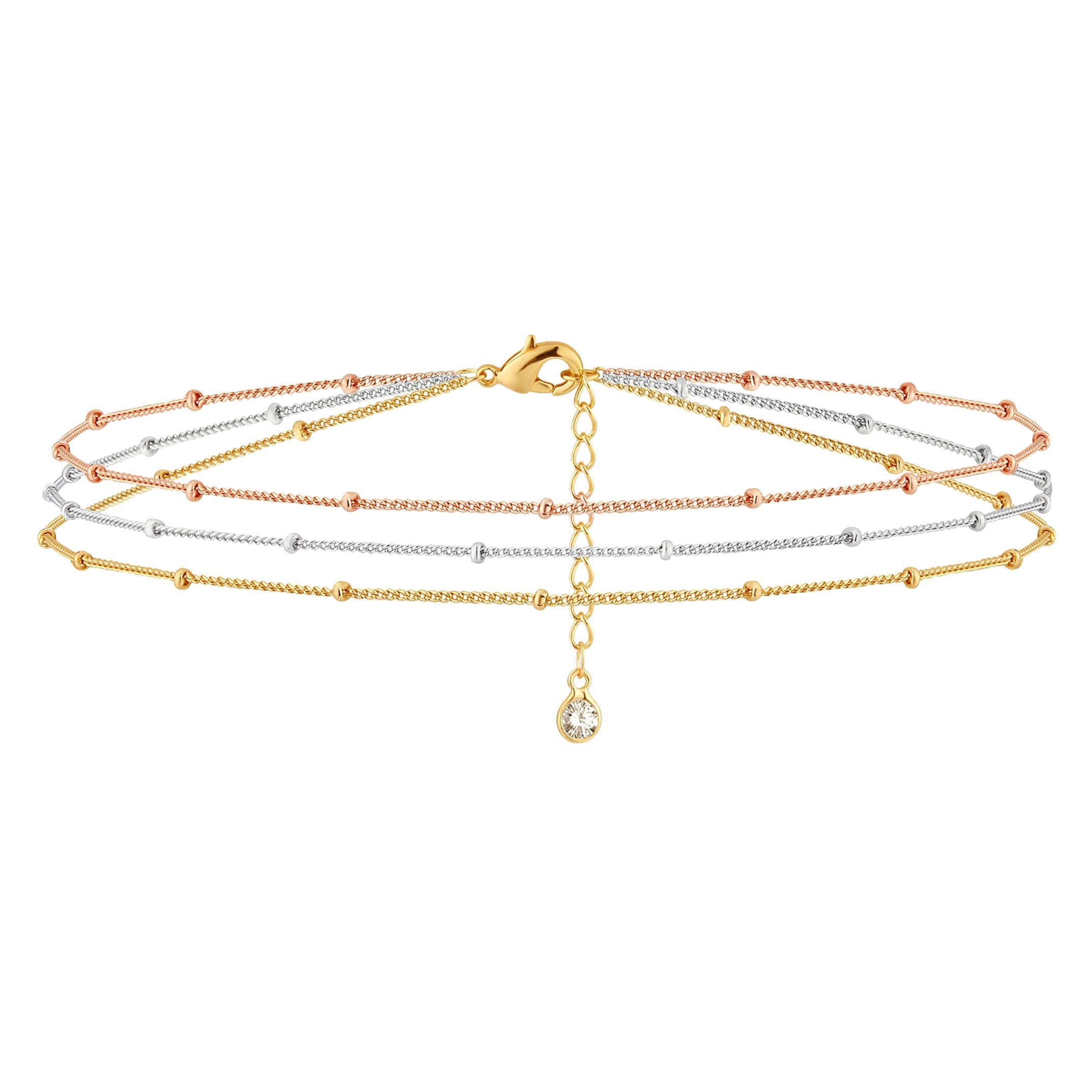 MEVECCO Dainty Chain Bracelets for Women, Layered and Charm Styles