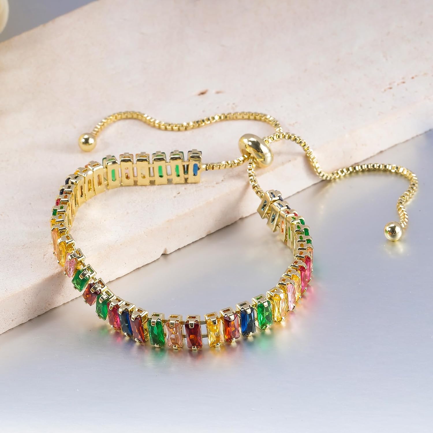 CiNily Adjustable Tennis Bracelets for Women Teen Cubic Zirconia Bracelet